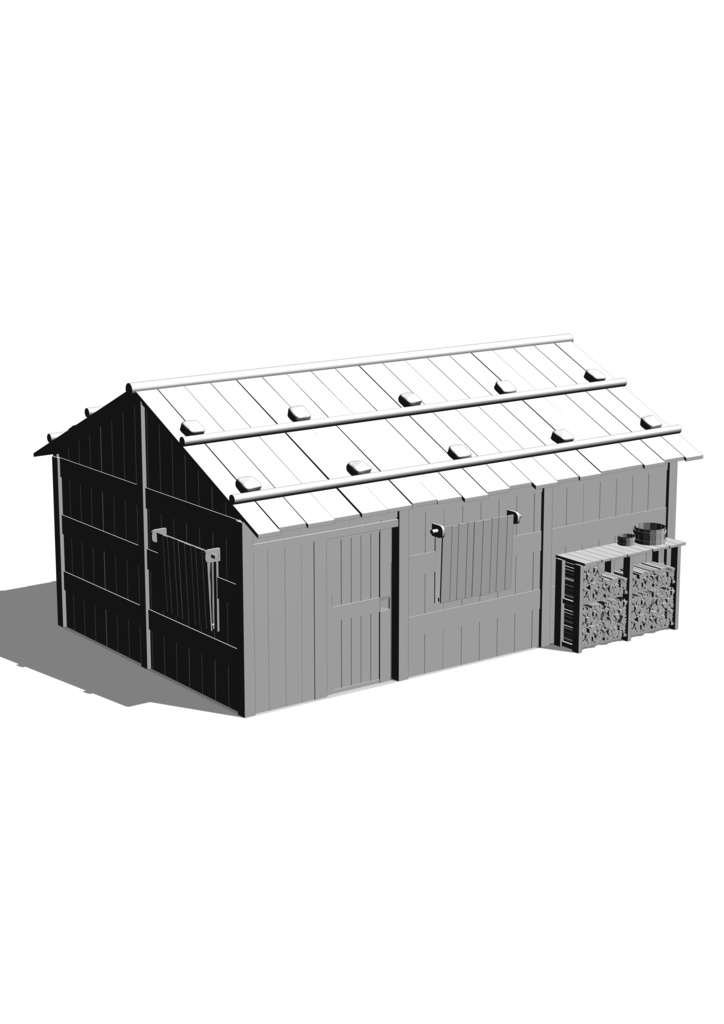 【漫画等の3D素材】日本・山奥の家(外観)