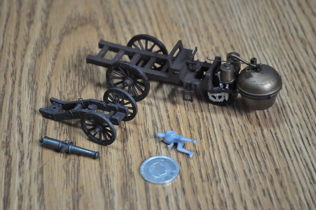 1/64スケール 「キュニョーの砲車(蒸気自動車)」「12ポンドグリボーバル野砲」セット