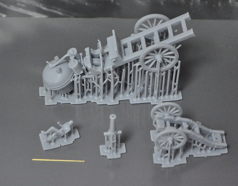 1/64スケール 「キュニョーの砲車(蒸気自動車)」「12ポンドグリボーバル野砲」セット