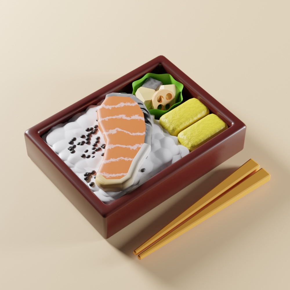 【Free DL】鮭弁当