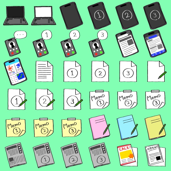 【TRPG】手書き風情報アイコン詰合せ