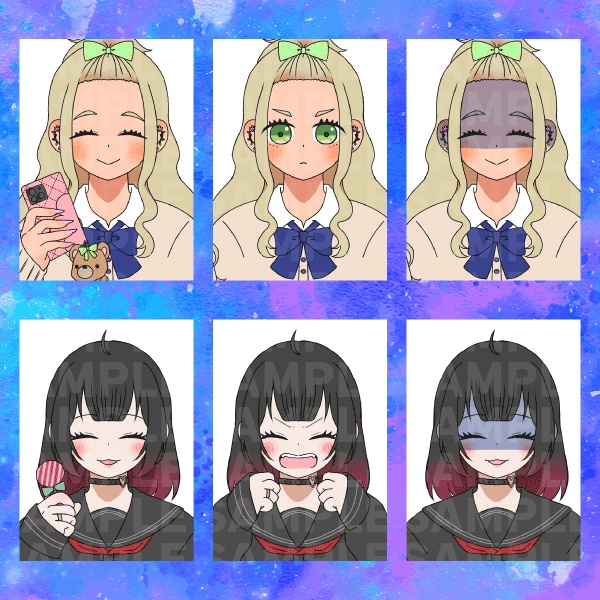 ギャル高校生モブ立ち絵 バストアップ