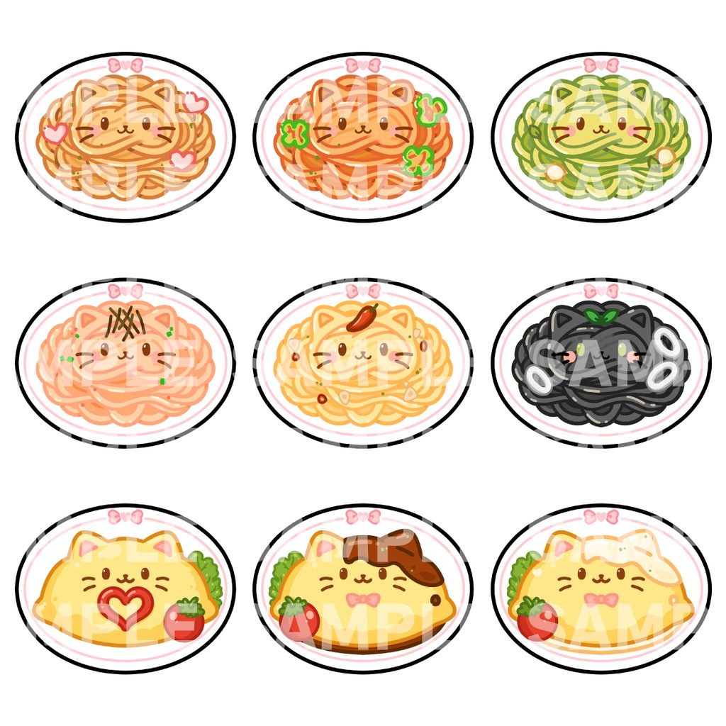 【イラスト素材】猫の喫茶店メニュー素材 35点【背景透過PNG】追加DLC有り
