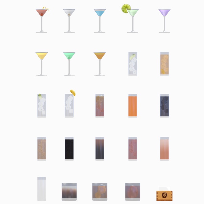 【cluster用】カクテルセット(ギミック付き)