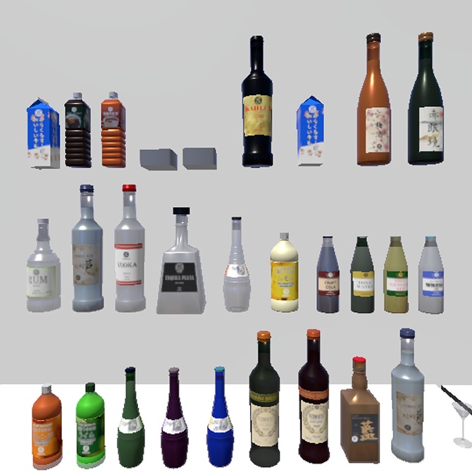 【cluster用】カクテルセット(ギミック付き)