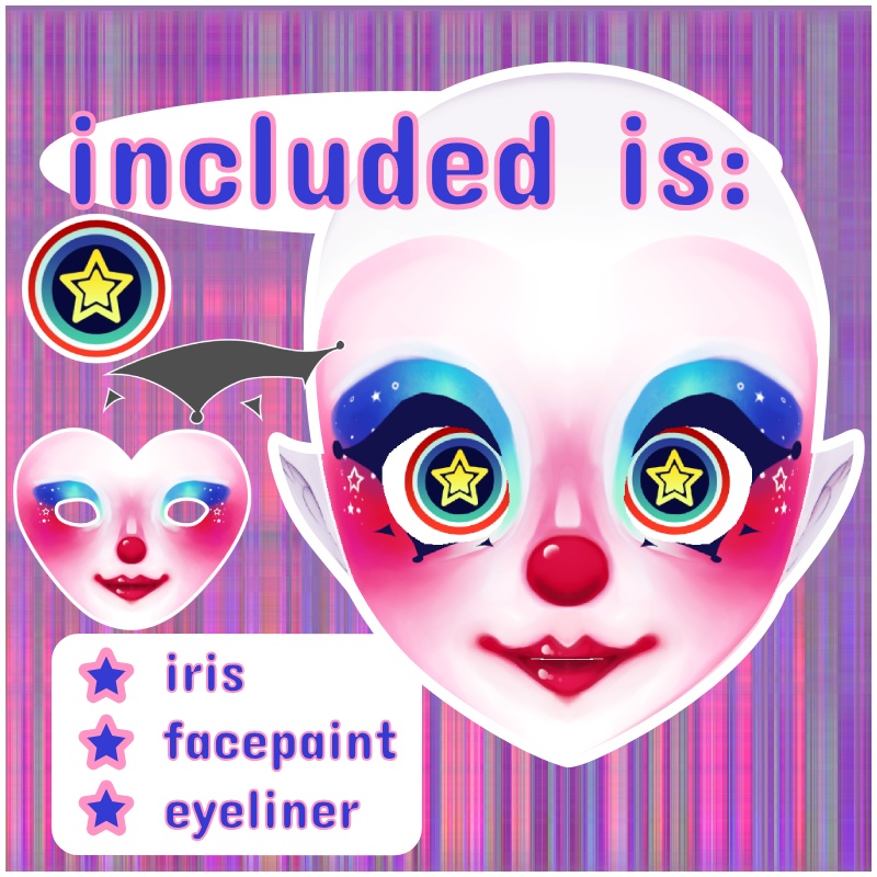 cirque! - vroid asset for vtubers - eye, eyeliner, face paint textures