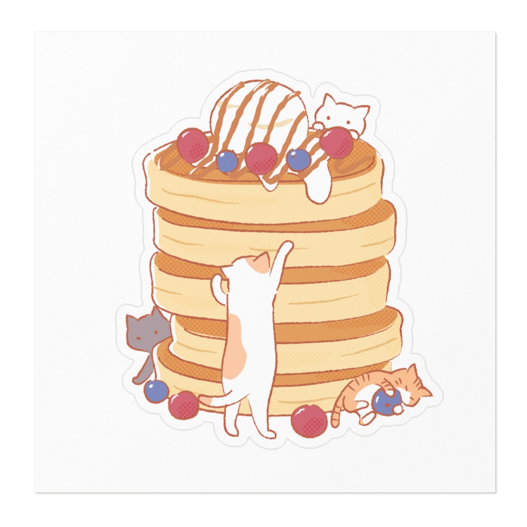 パンケーキタワーにゃんこ添え