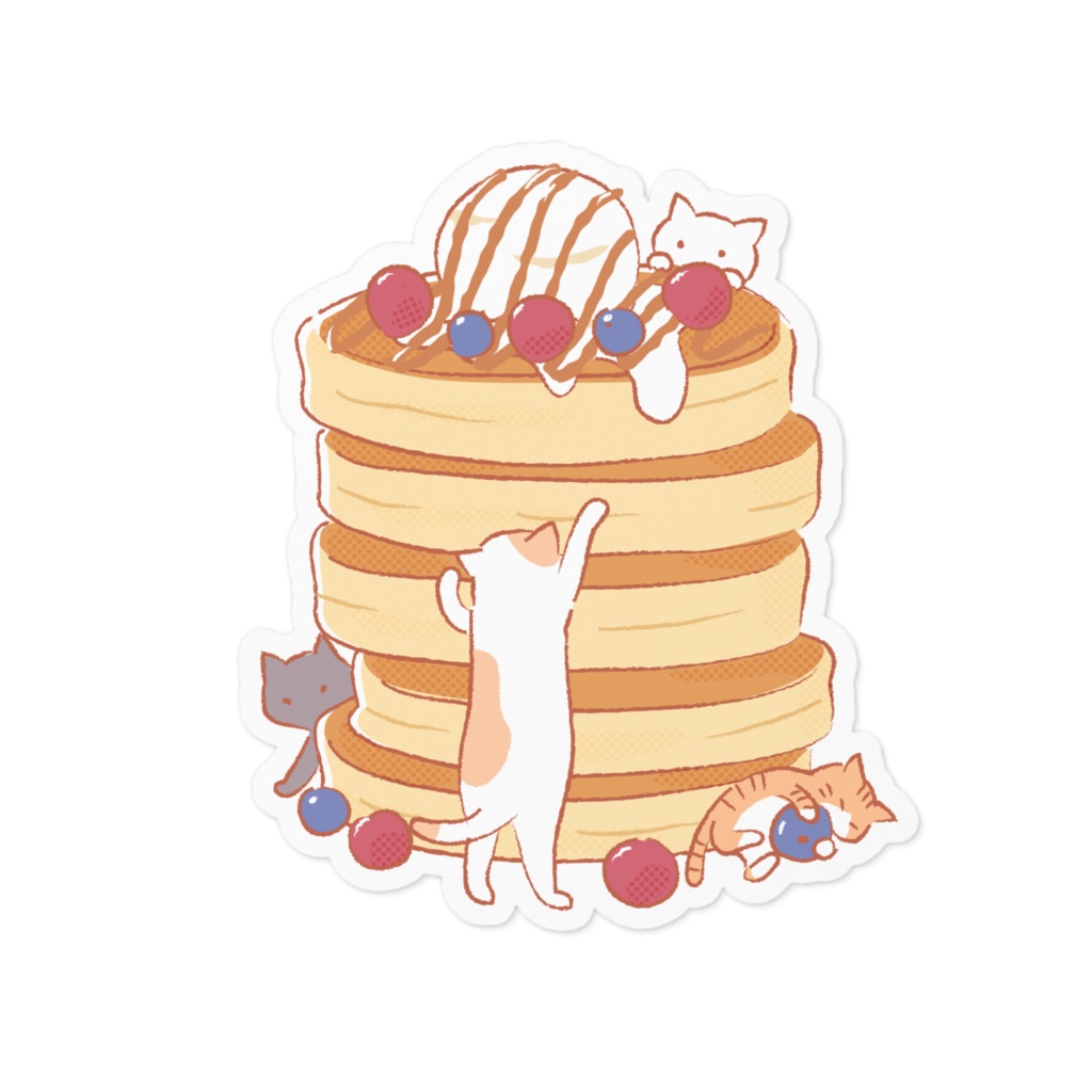 パンケーキタワーにゃんこ添え
