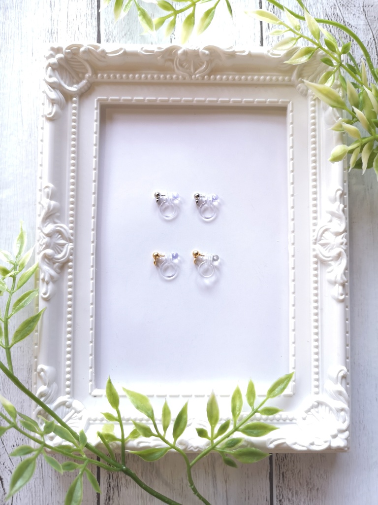 レースフラワーのピアス(ノンホールピアス変更可)