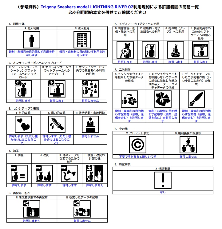 【+Head】VRCアバター用スニーカー「Trigonyトリゴニー:ライトニングリバー02」