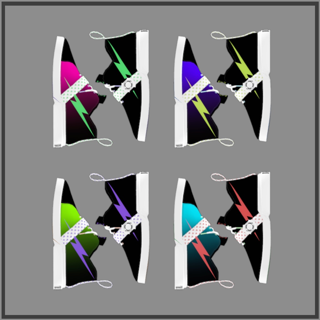 【+Head】VRCアバター用スニーカー「Trigonyトリゴニー:ライトニングリバー02」