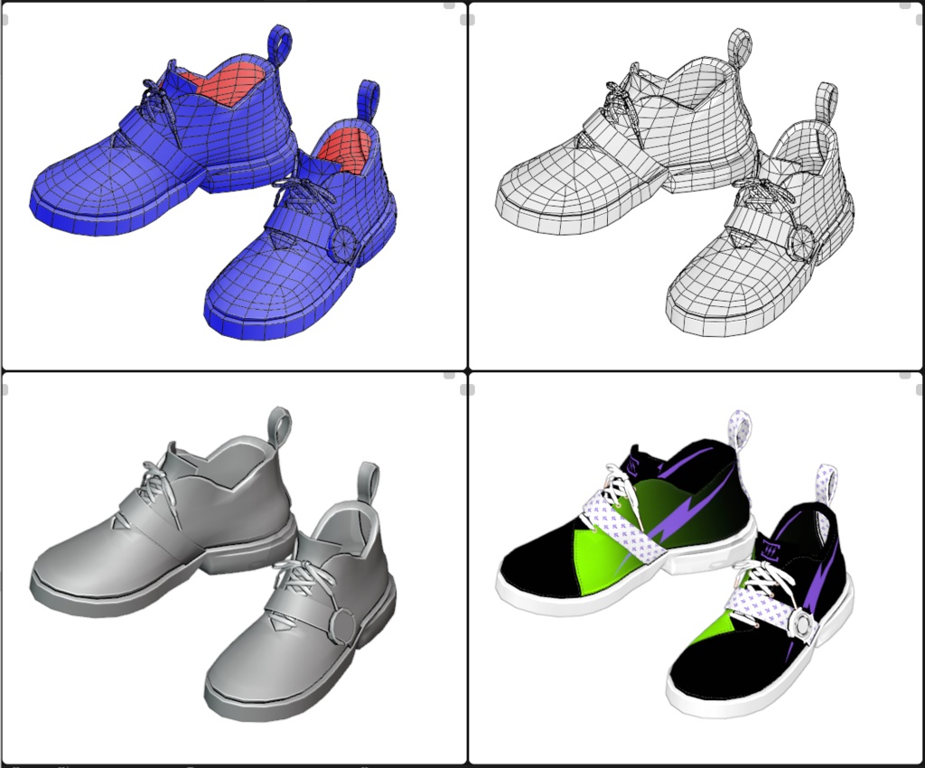 【+Head】VRCアバター用スニーカー「Trigonyトリゴニー:ライトニングリバー02」