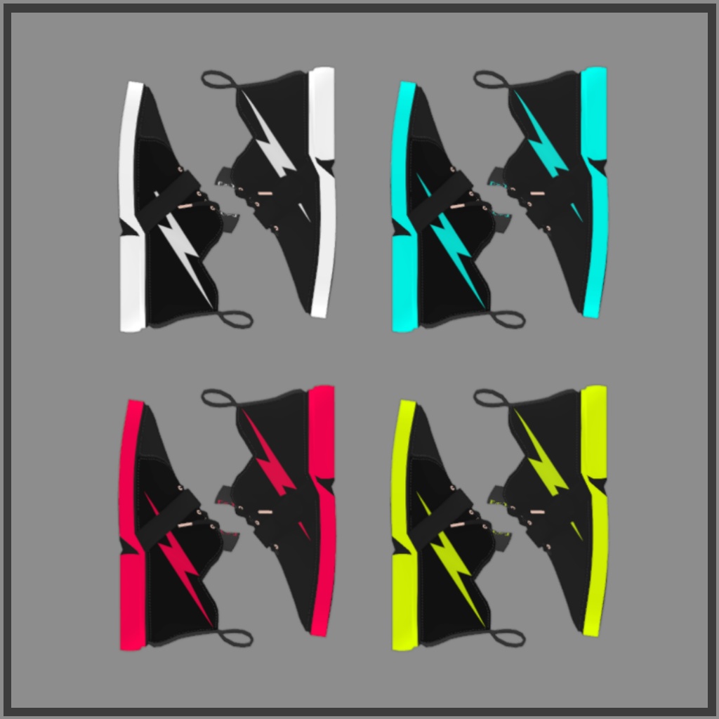 【+Head】VRCアバター用スニーカー「Trigonyトリゴニー:ライトニングリバー02」