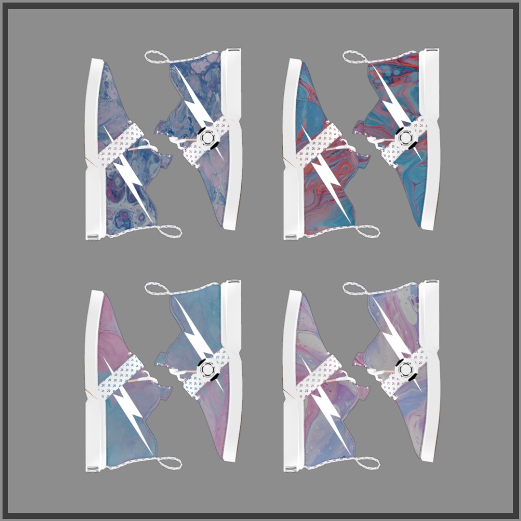 【+Head】VRCアバター用スニーカー「Trigonyトリゴニー:ライトニングリバー02」