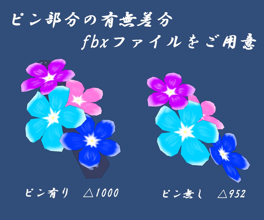 VRChat用3Dアクセサリー「勿忘草の花飾り」