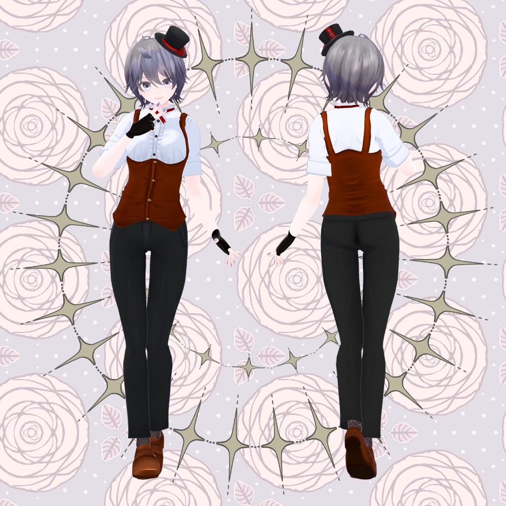 【 セツ・レナータ、桔梗、ますきゃっと対応】3D衣装モデル『カジノディーラー』