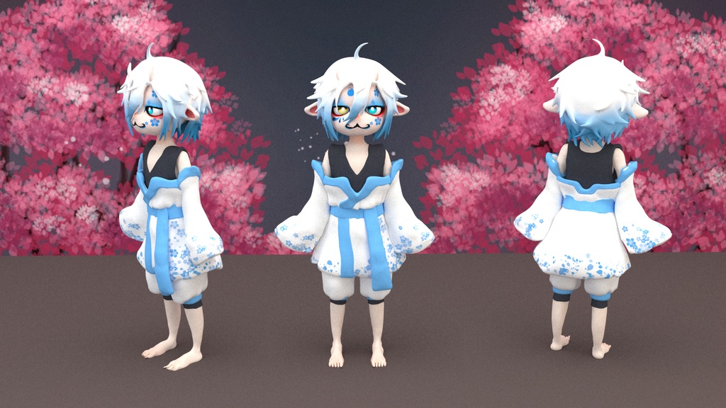 鬼少年 (スタジオ、骨組み、表情)