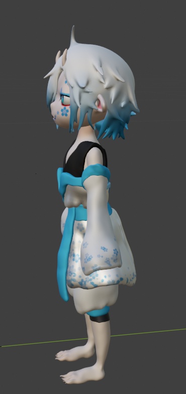 鬼少年 (スタジオ、骨組み、表情)