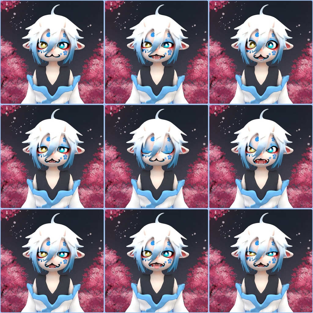 鬼少年 (スタジオ、骨組み、表情)