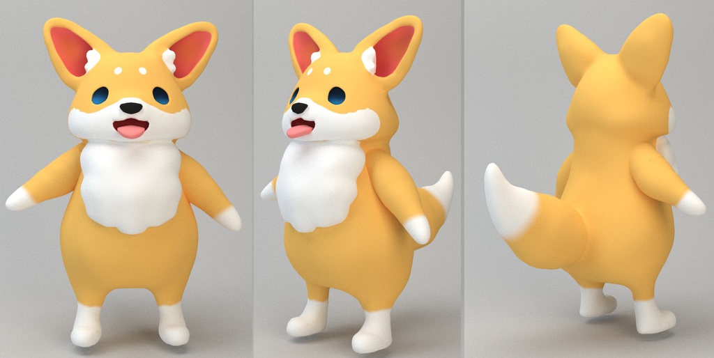 にこにこ 仔犬 (骨組み、表情)