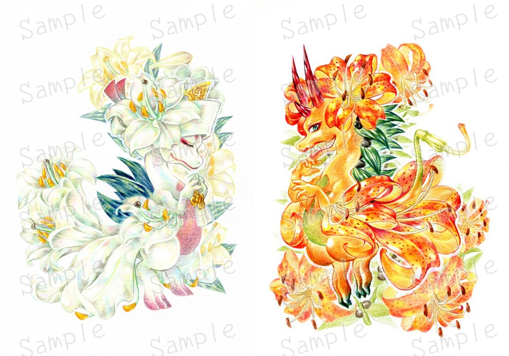 Blooming お花ドラゴンイラスト集 蚊帳の中 翠夏 Booth