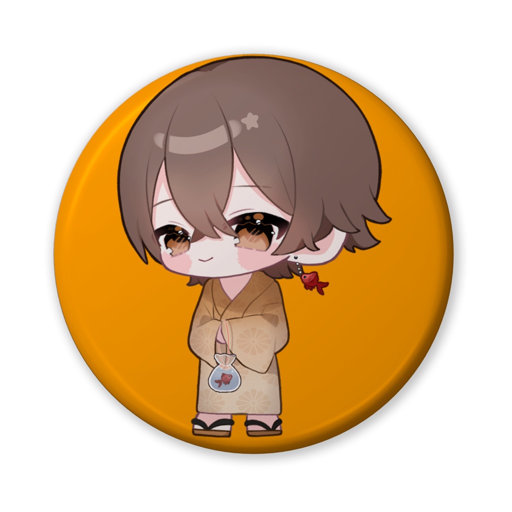 めふぃ浴衣缶バッチ