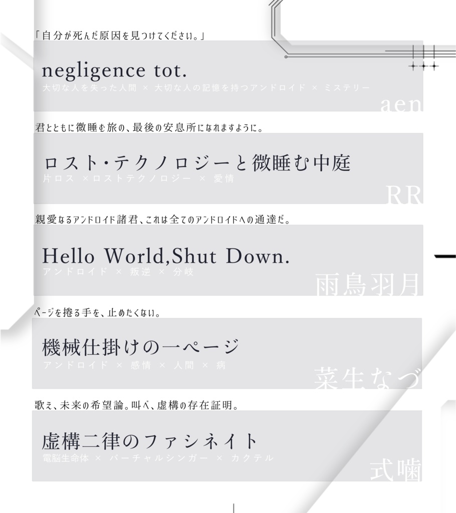 CoC6th非公式シナリオアンソロジー『エクス・マーキナの展望』