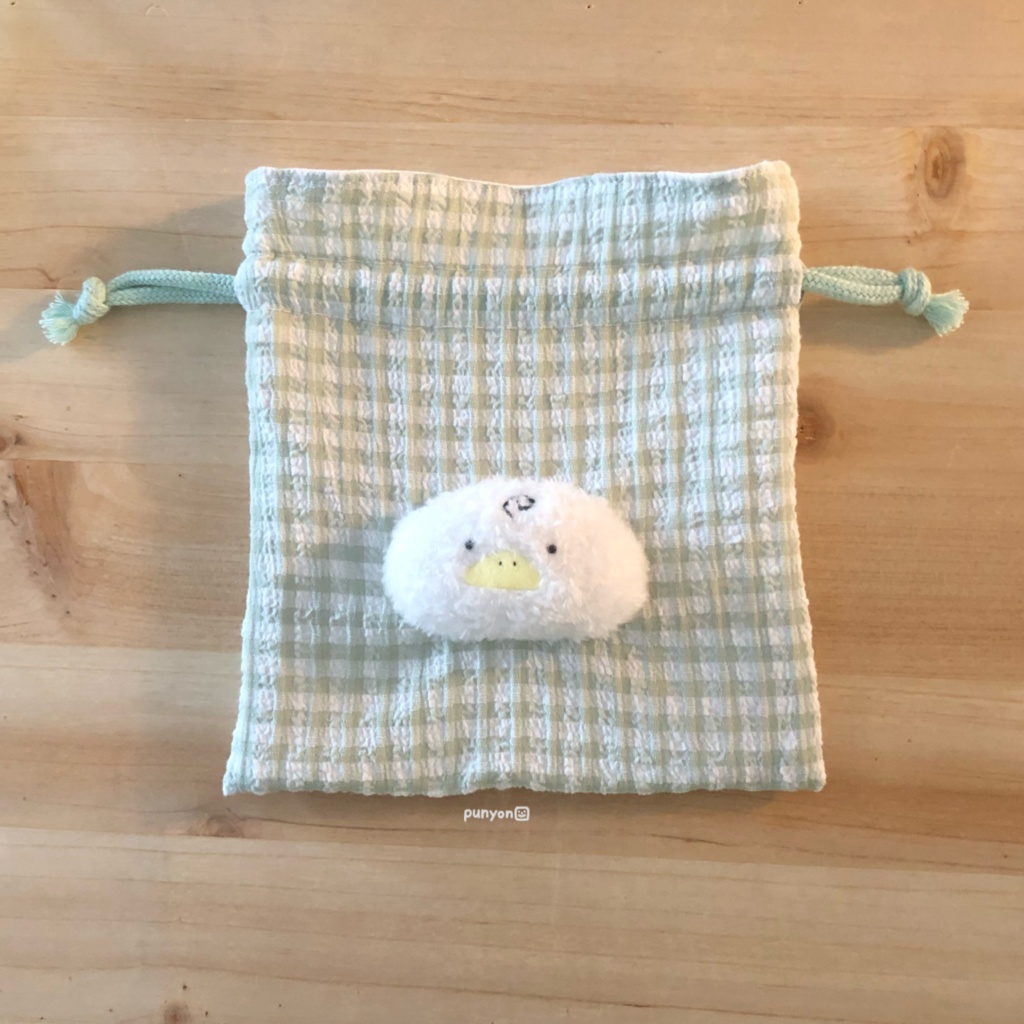 くわぴーお顔巾着グリーン