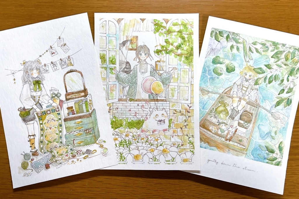 【水彩原画】はがきサイズ原画・各種