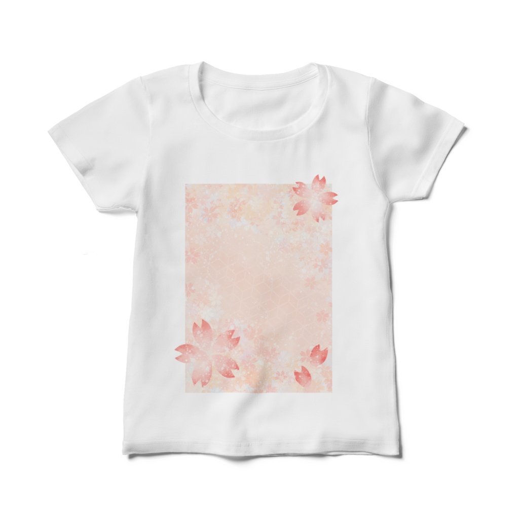 桜柄Tシャツ - ピンク