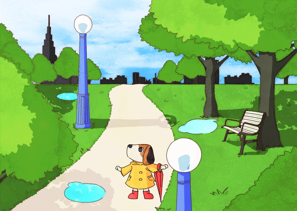 クリアファイル - 雨上がりの仔犬