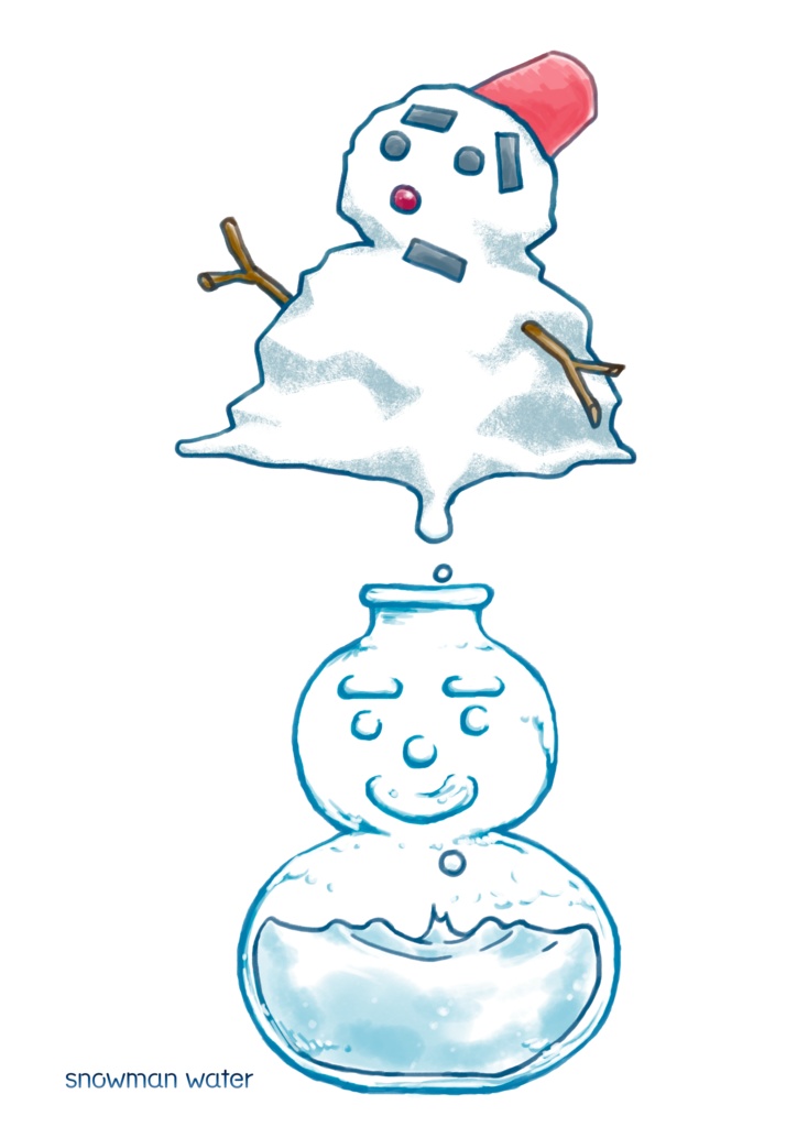 SNOWMAN-WATER 雪解けだるまパーカー