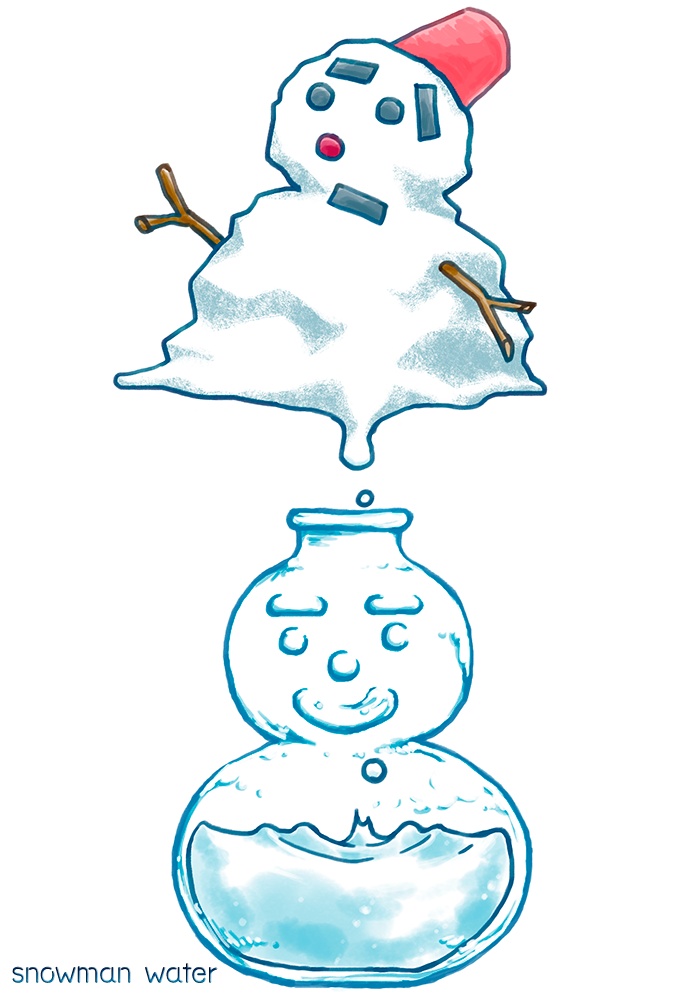 SNOWMAN-WATER 雪解けだるまトレーナー