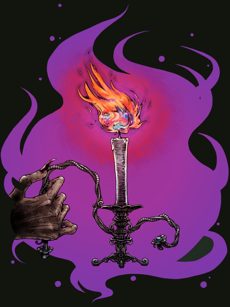 魔女の蝋燭 黒Tシャツ