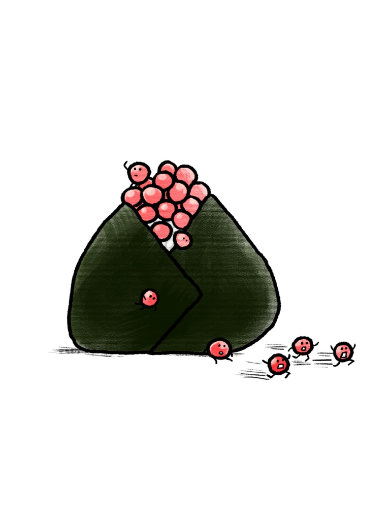 いくらおむすび(脱走あり)