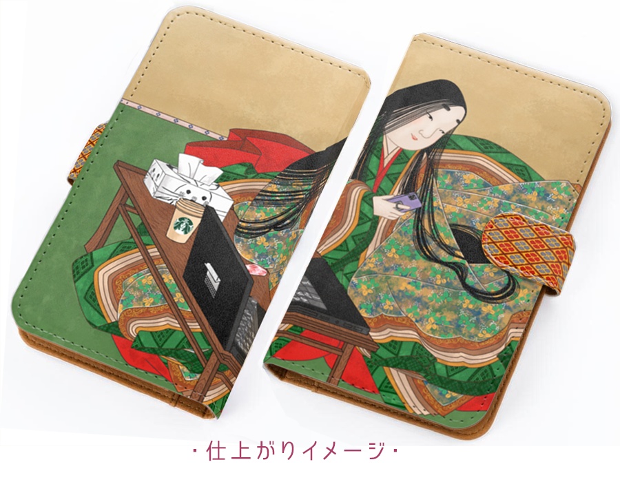 「令和の電脳いとわろすw」紫式部・平安絵巻androidケース