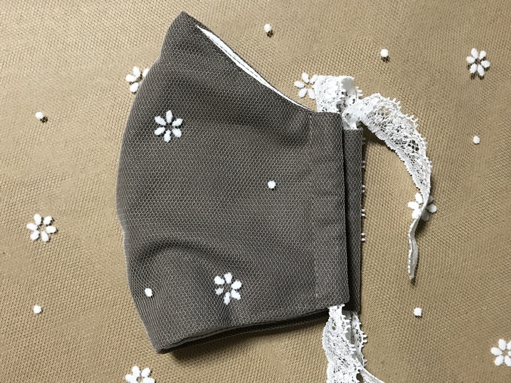 花柄レースマスク(ブラウン)