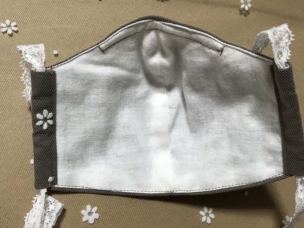 花柄レースマスク(ブラウン)