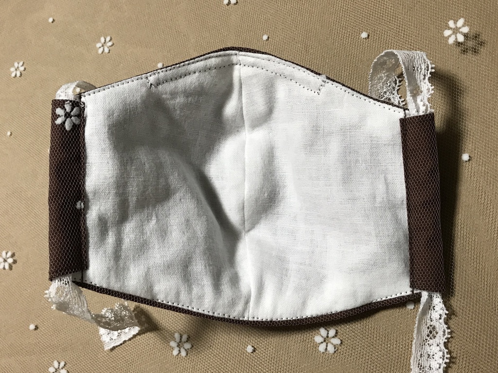 花柄レースマスク(チョコ)