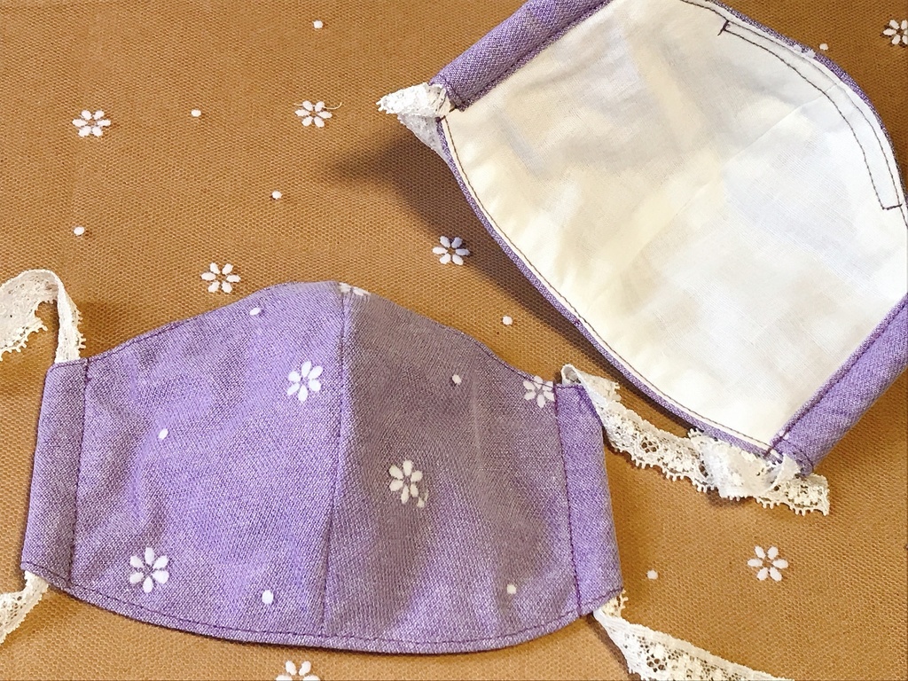 花柄レースマスク(パープル)