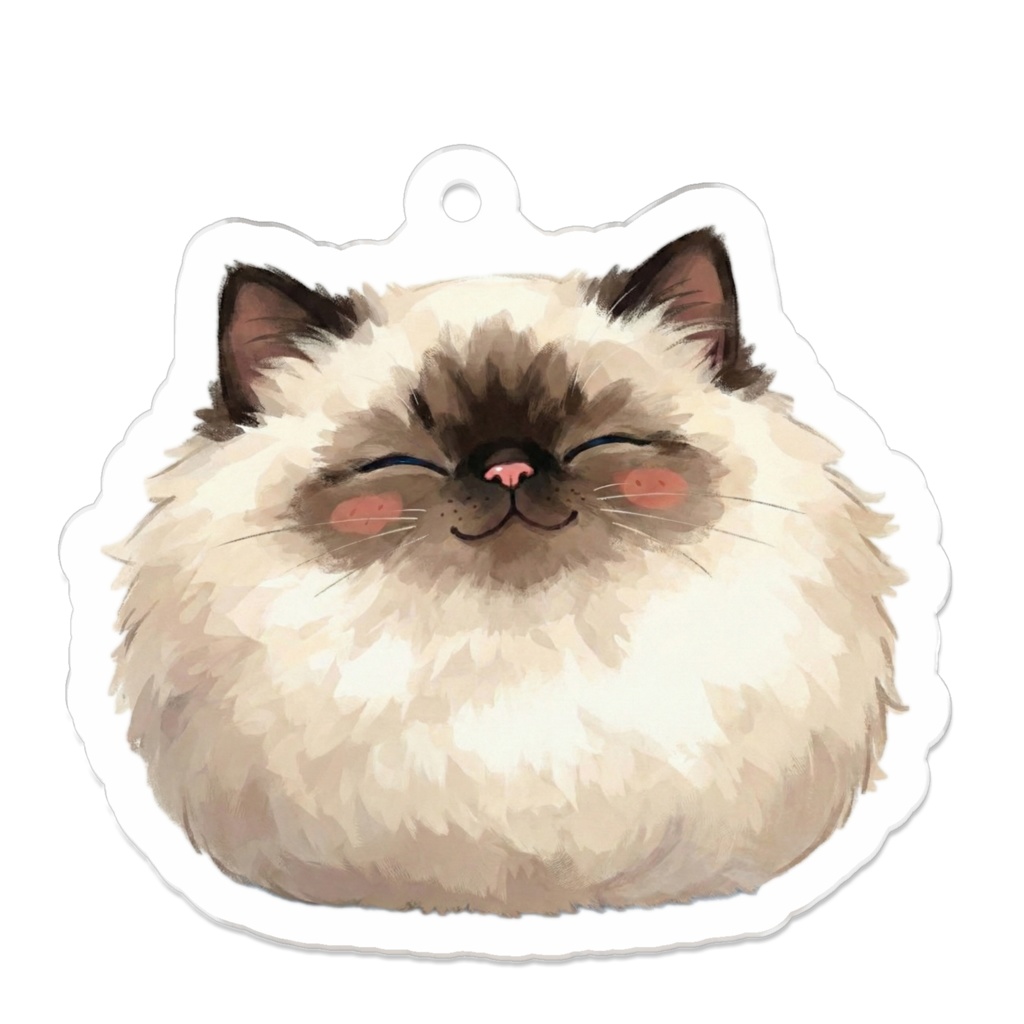 みらねこ　ひまさん　アクリルキーホルダー（コーティング） - 50 x 50 (mm)