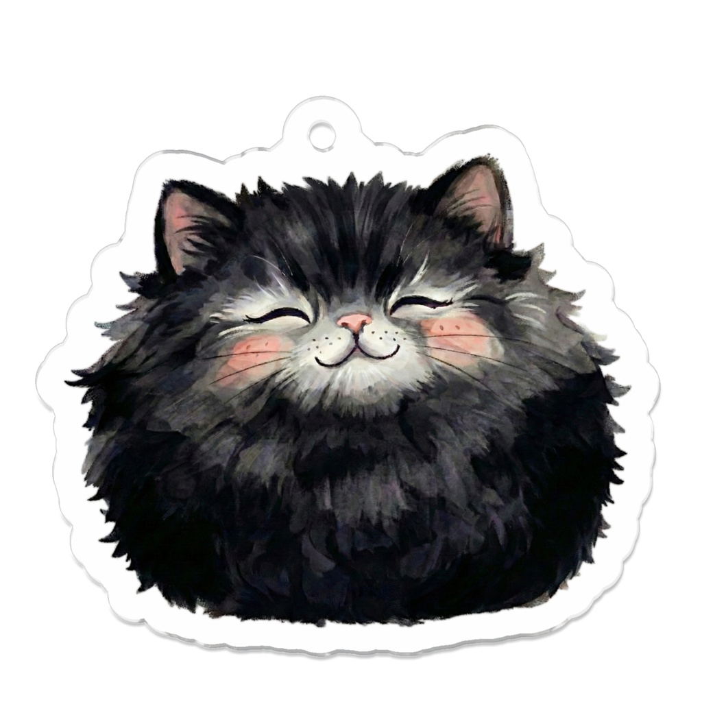 アクリルキーホルダー（コーティング）　みらねこ　くろさん