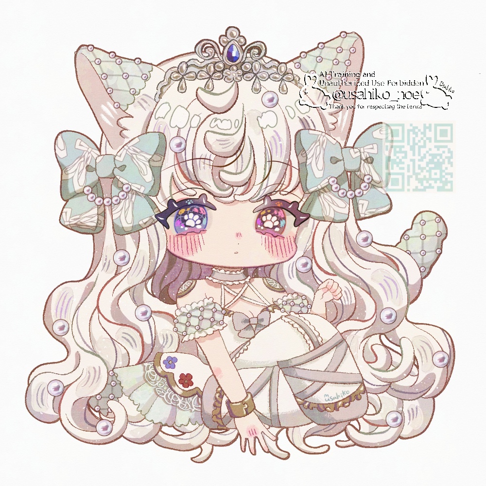 キラキラ6cmダイカットシール(バレリーナ白猫ちゃん)