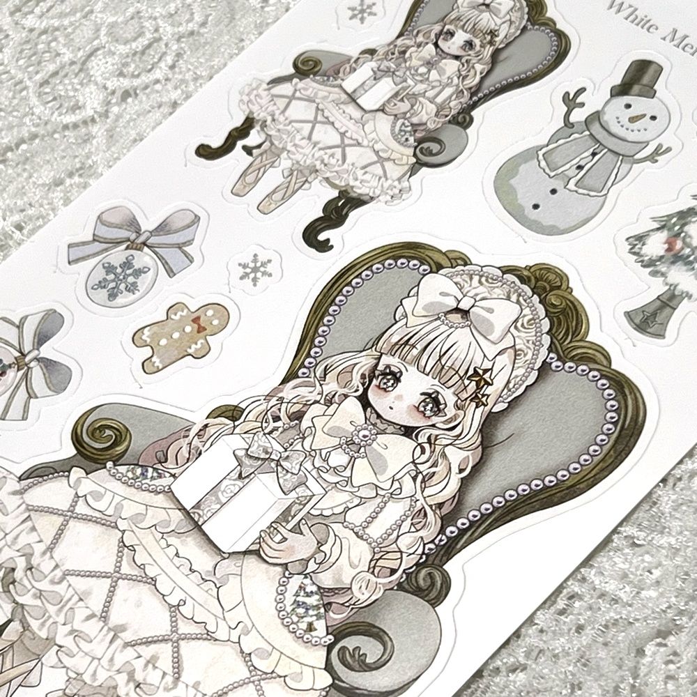 1月限定商品【ステッカーシート】バレリーナ×ホワイトメリークリスマス