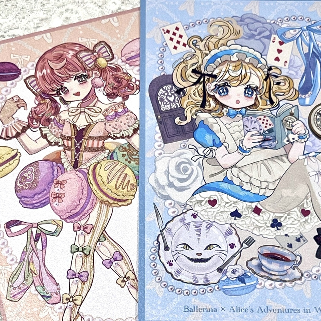 創作バレリーナ キラキラポストカード2種