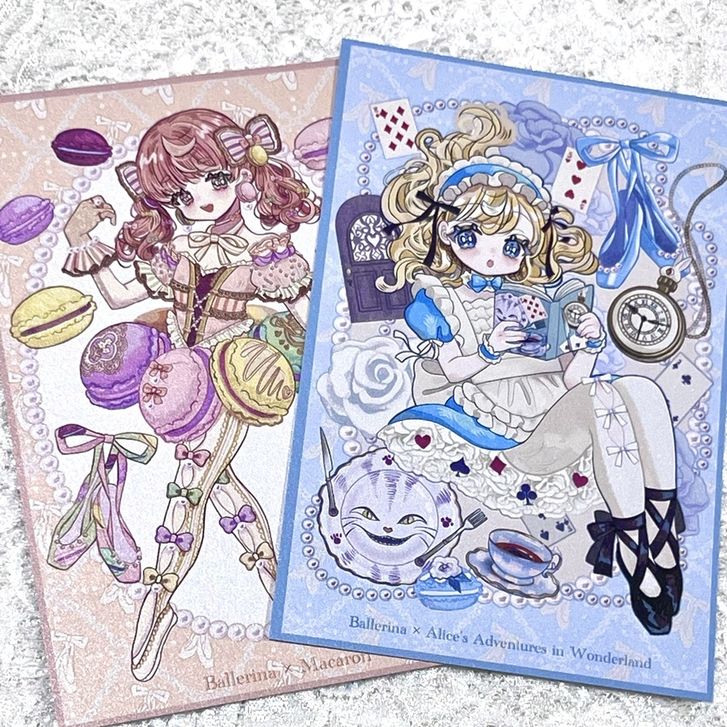 創作バレリーナ キラキラポストカード2種