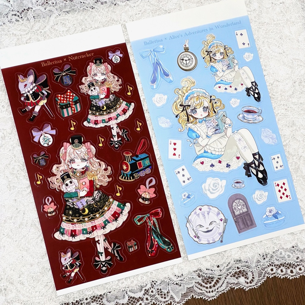 新作あり【ステッカーシート】創作バレリーナシリーズ