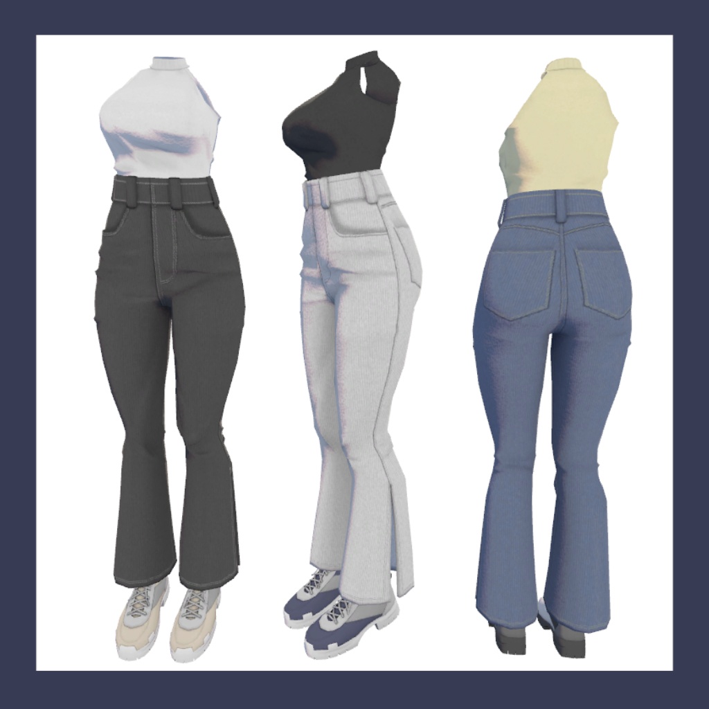 ハイウエストパンツセット