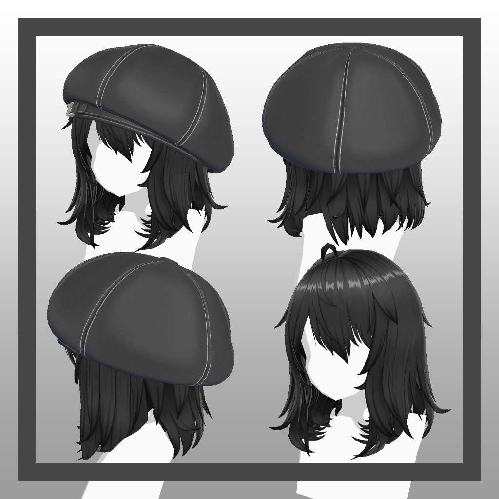 セミロングと帽子