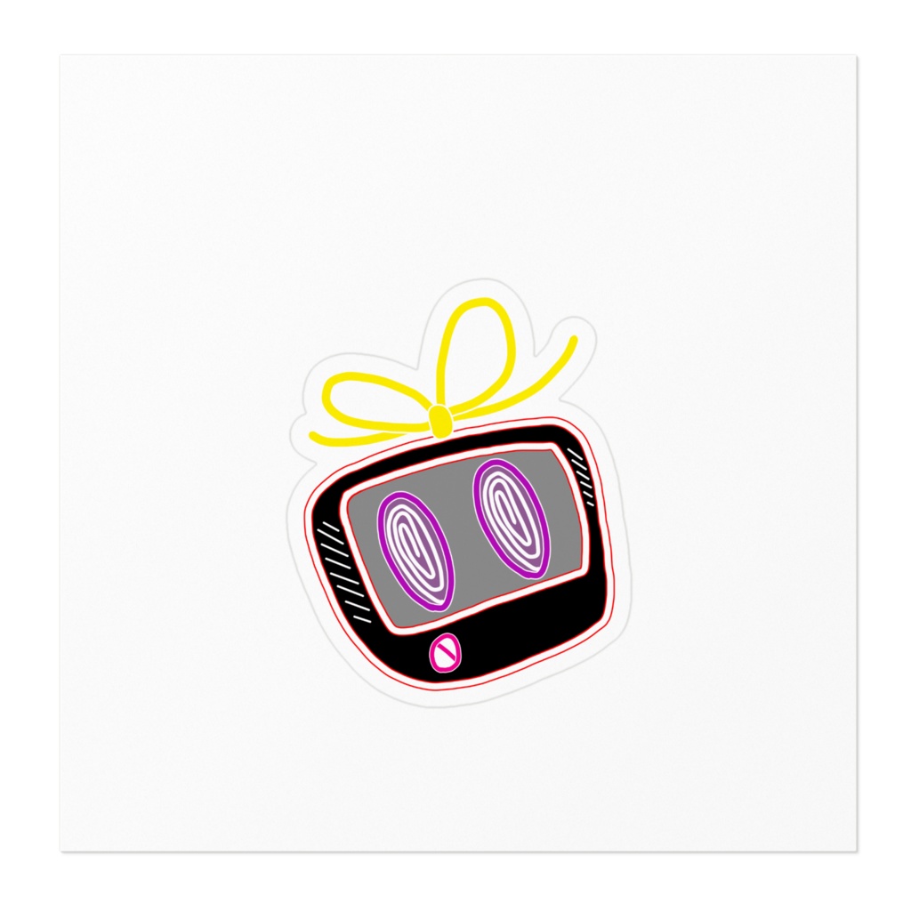 クラッシュテレビくん ホワイトステッカー